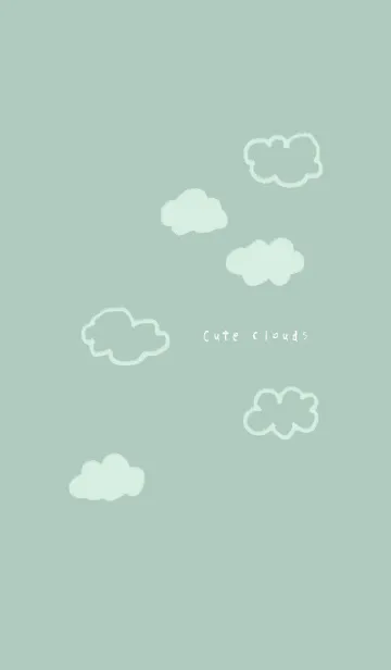 [LINE着せ替え] Cute clouds - Water green -の画像1