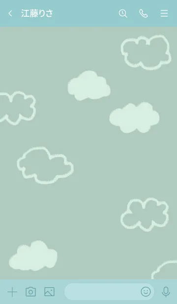[LINE着せ替え] Cute clouds - Water green -の画像3