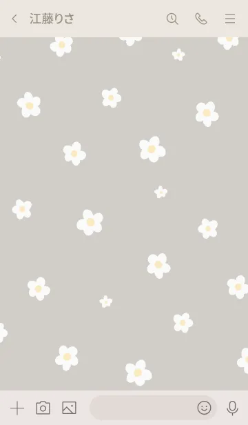 [LINE着せ替え] シンプル 小花柄 ベージュの画像3