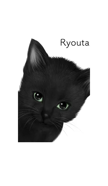 [LINE着せ替え] りょうた用可愛い黒猫子猫の画像1