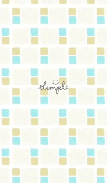 [LINE着せ替え] 水彩四角爽やかカラー7の画像1