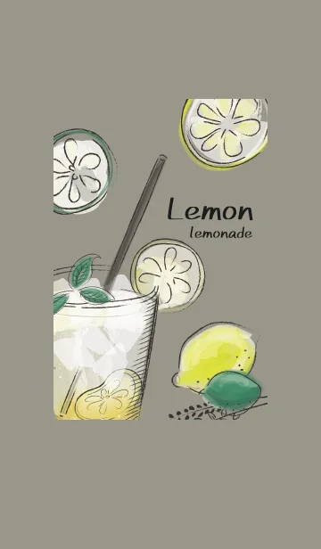 [LINE着せ替え] レモンとレモネード♪Vol.2 グレーの画像1