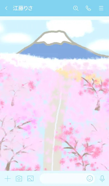 [LINE着せ替え] 富士山シリーズ-美しい桜と富士山の画像3