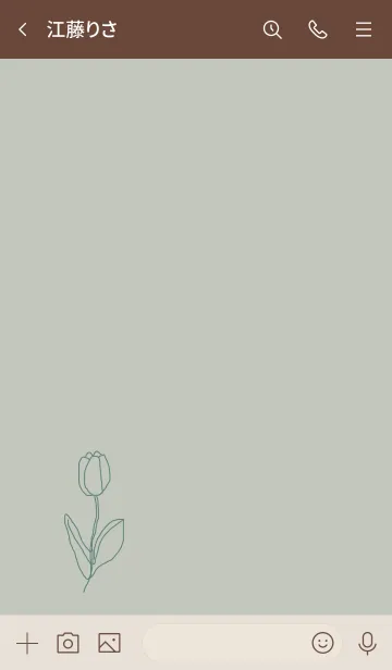 [LINE着せ替え] art tulip (beige green)の画像3