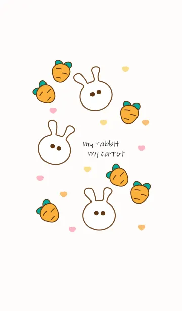 [LINE着せ替え] Rabbit & Carrot :)の画像1