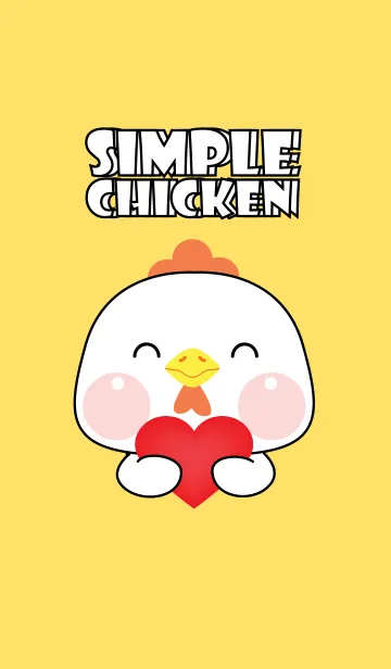 [LINE着せ替え] Simple Love U White Chicken Theme (JP)の画像1