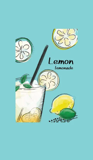 [LINE着せ替え] レモンとレモネード♪Vol.3 ブルーの画像1