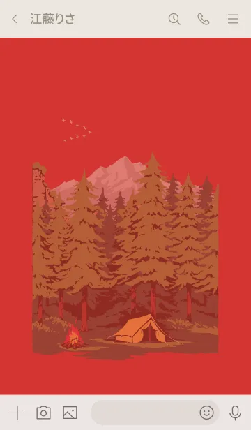 [LINE着せ替え] キャンプアウト ～森の中～ レッドの画像3