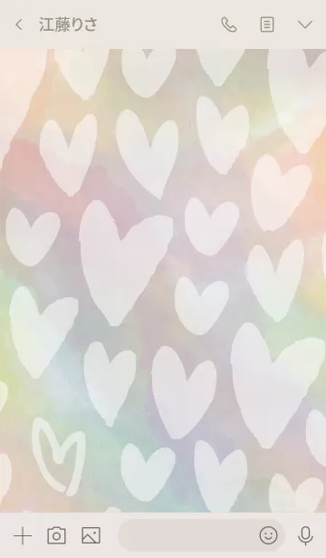 [LINE着せ替え] 水彩グラデーション ハート2の画像3