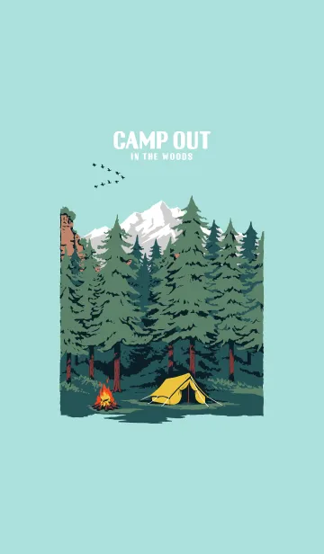 [LINE着せ替え] キャンプアウト ～森の中～ ミントグリーンの画像1