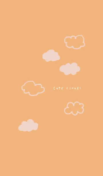 [LINE着せ替え] Cute clouds - Orange -の画像1