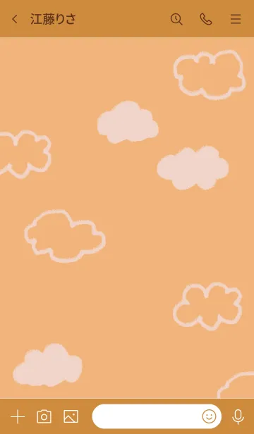 [LINE着せ替え] Cute clouds - Orange -の画像3