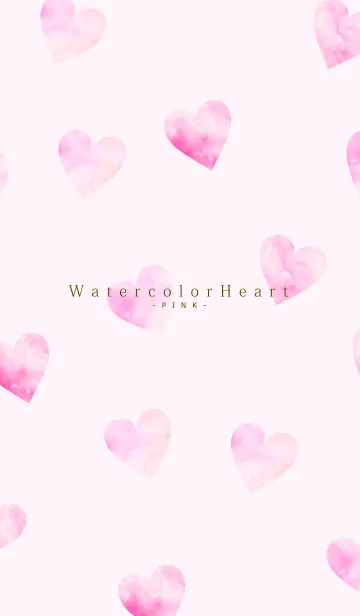 [LINE着せ替え] Watercolor Heart -PINK- 28の画像1