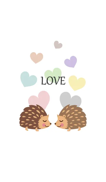 かわいいハリネズミカップル-愛でいっぱいのLINE着せ替え