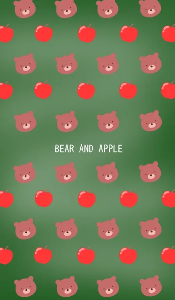 [LINE着せ替え] くまとりんごの着せかえ 黒板の画像1