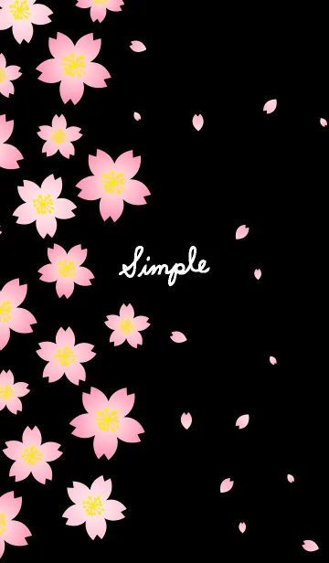 [LINE着せ替え] シンプル黒桜28の画像1