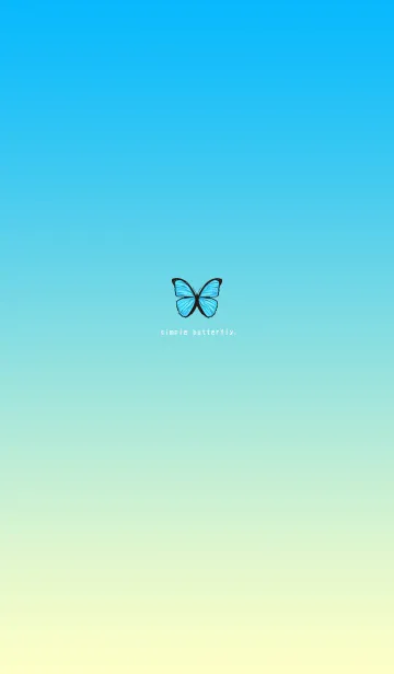 [LINE着せ替え] SIMPLE BUTTERFLY - 青色 / レモン色 -の画像1