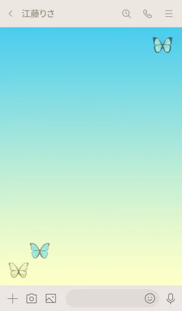 [LINE着せ替え] SIMPLE BUTTERFLY - 青色 / レモン色 -の画像3