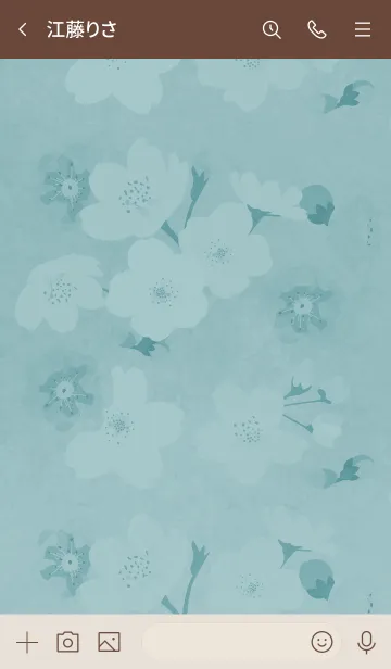 [LINE着せ替え] ～桜～水彩風♪ブルー2の画像3