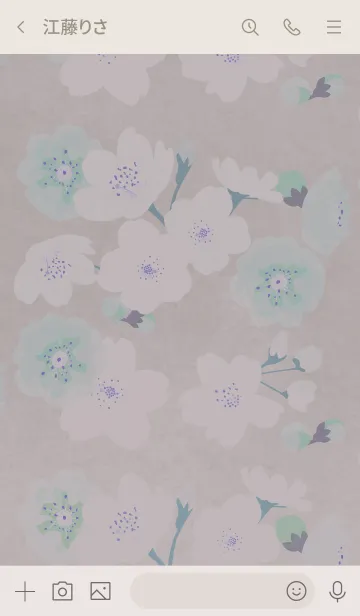 [LINE着せ替え] ～桜～水彩風♪ブルーの画像3