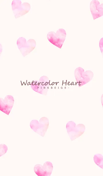 [LINE着せ替え] Watercolor Heart -PINKBEIGE- 28の画像1