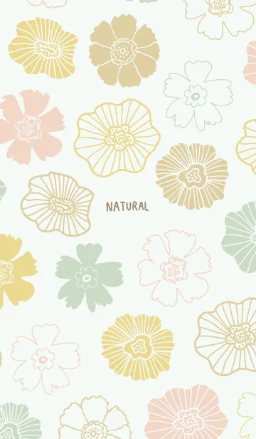 [LINE着せ替え] くすみカラー 花畑 グリーン2の画像1