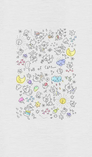 [LINE着せ替え] ねこがいっぱい＊ブラックの画像1