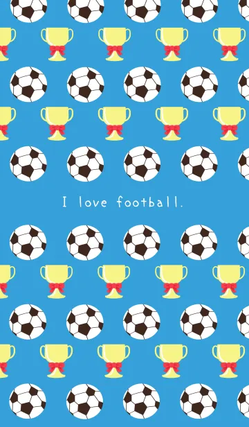 [LINE着せ替え] サッカーの着せかえ 水色の画像1