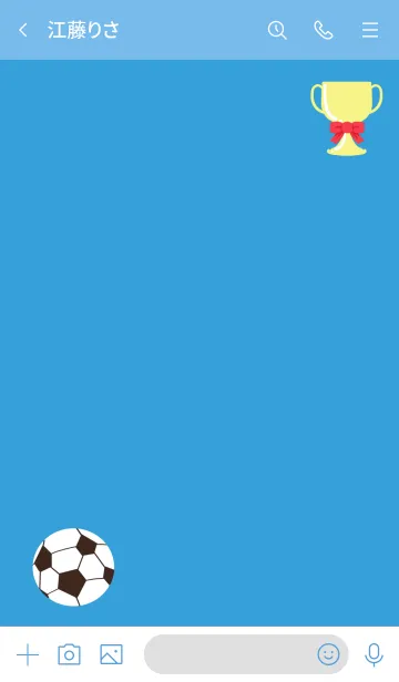 [LINE着せ替え] サッカーの着せかえ 水色の画像3