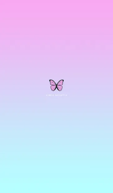 [LINE着せ替え] SIMPLE BUTTERFLY - ピンク / 水色 -の画像1