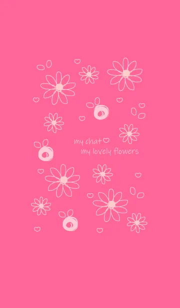[LINE着せ替え] Light pink flowers drawing versionの画像1