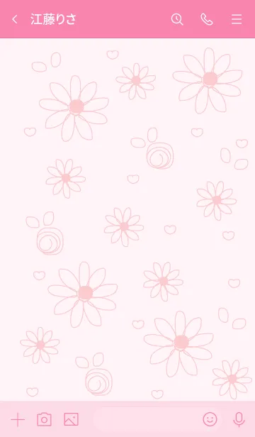 [LINE着せ替え] Light pink flowers drawing versionの画像3