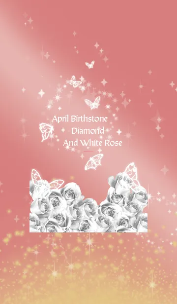 [LINE着せ替え] ベージュとピンク : 4月のダイヤモンドと蝶の画像1