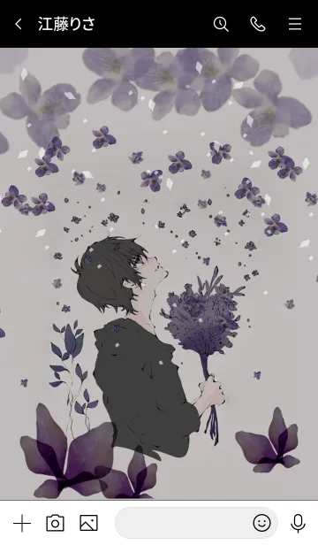 [LINE着せ替え] 花と少年・黒花の画像3