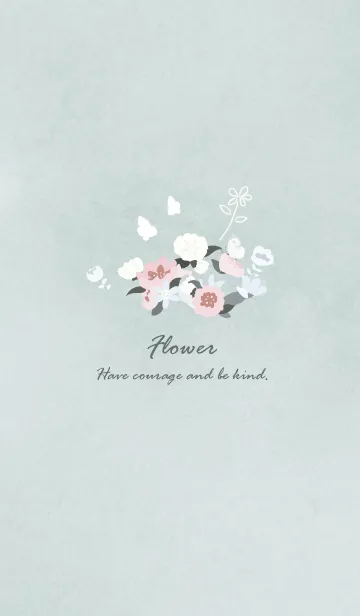 [LINE着せ替え] 清楚な花々♬グリーンの画像1