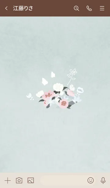 [LINE着せ替え] 清楚な花々♬グリーンの画像3