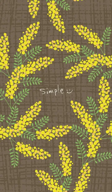 [LINE着せ替え] ミモザと麻 ブラウン3の画像1