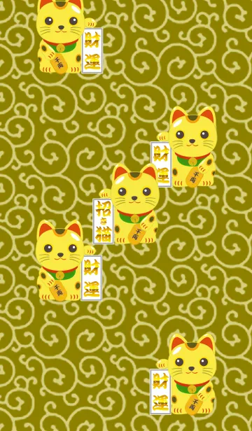 [LINE着せ替え] 招き猫（金色）の画像1