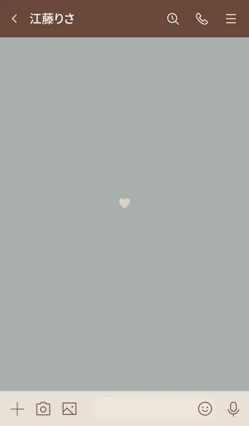 [LINE着せ替え] シンプル ハート グリーン カーキの画像3