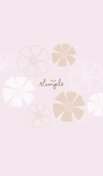 [LINE着せ替え] 白とベージュのお花26の画像1