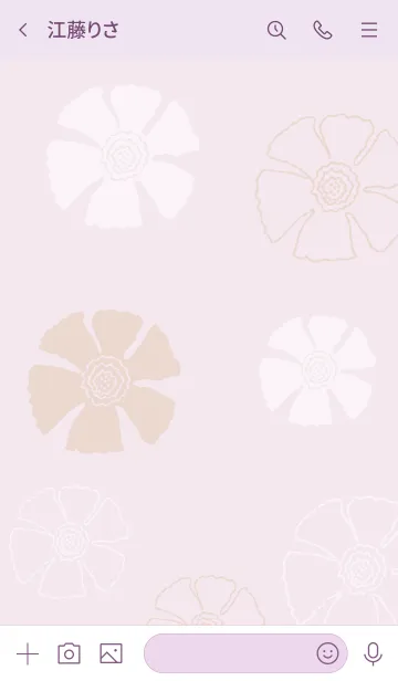[LINE着せ替え] 白とベージュのお花26の画像3