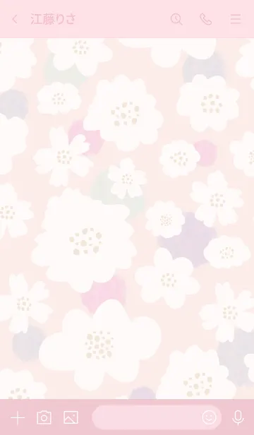 [LINE着せ替え] 白いお花と水玉 ピンク2の画像3