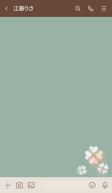 [LINE着せ替え] ベージュとカーキ : 幸運のクローバー雲の画像3