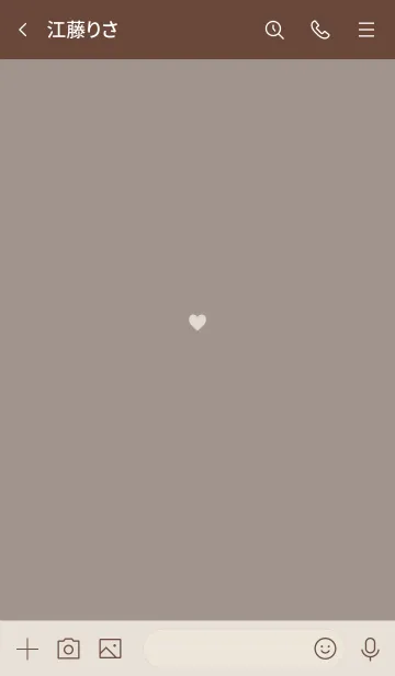 [LINE着せ替え] シンプル ハート ブラウン ベージュの画像3