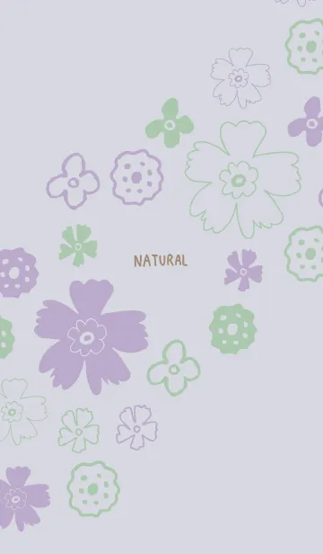 [LINE着せ替え] 手書き花 くすみパープル2の画像1