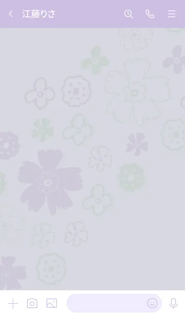 [LINE着せ替え] 手書き花 くすみパープル2の画像3
