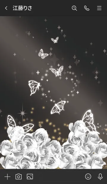 [LINE着せ替え] 黒とピンク : 4月のダイヤモンドと蝶の画像3