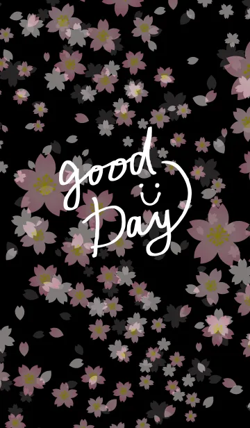 [LINE着せ替え] スマイル桜-黒背景12-の画像1