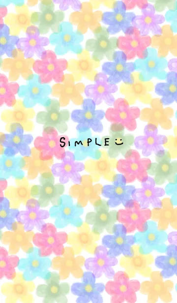 [LINE着せ替え] 水彩お花畑スマイル24の画像1