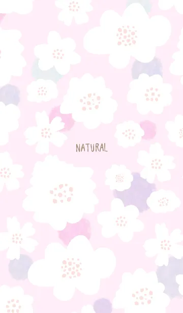 [LINE着せ替え] 白いお花と水玉 ピンク6の画像1